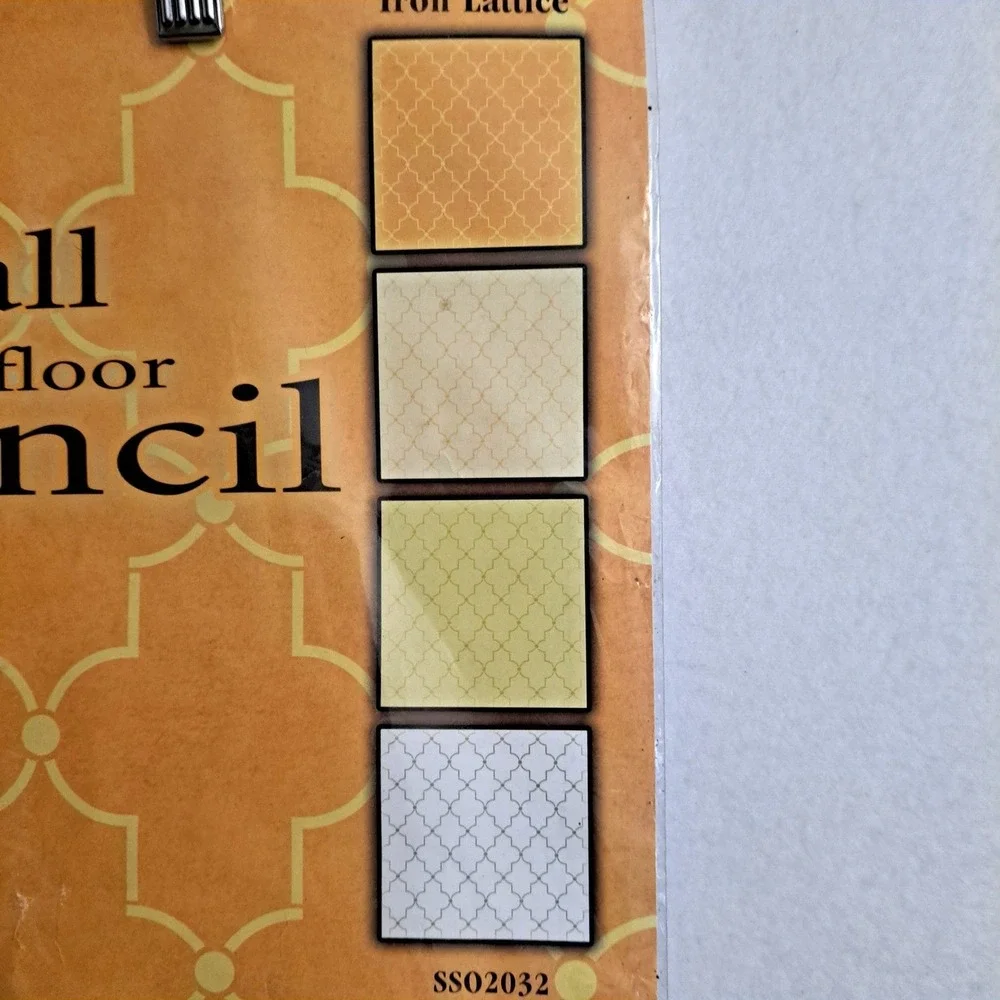 Stencil Ease Iron Lattice Wall Floor Stencil 19.5in Reusable Geometric NEW
